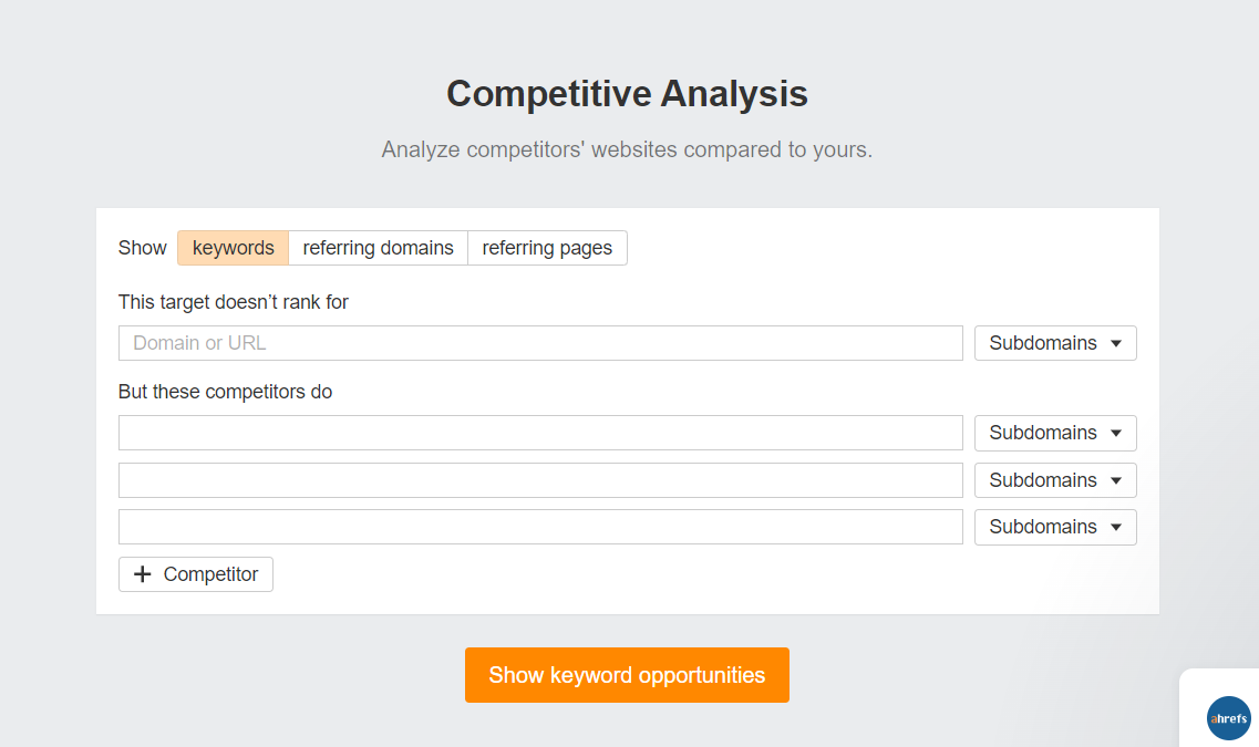 Competitive Analysis - Ahrefs